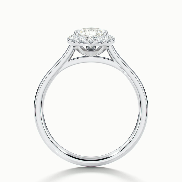 Arya 1.5 Carat Pear Halo Moissanite Diamond Ring in 14k White Gold