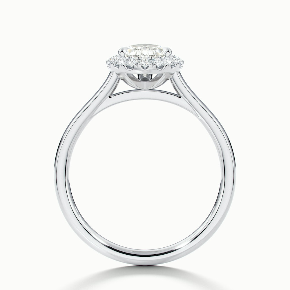 Arya 4 Carat Pear Halo Moissanite Diamond Ring in 14k White Gold
