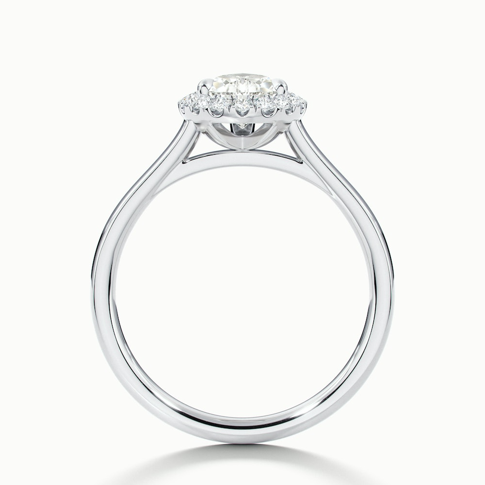 Aura 3.5 Carat Pear Halo Lab Grown Engagement Ring in 10k White Gold