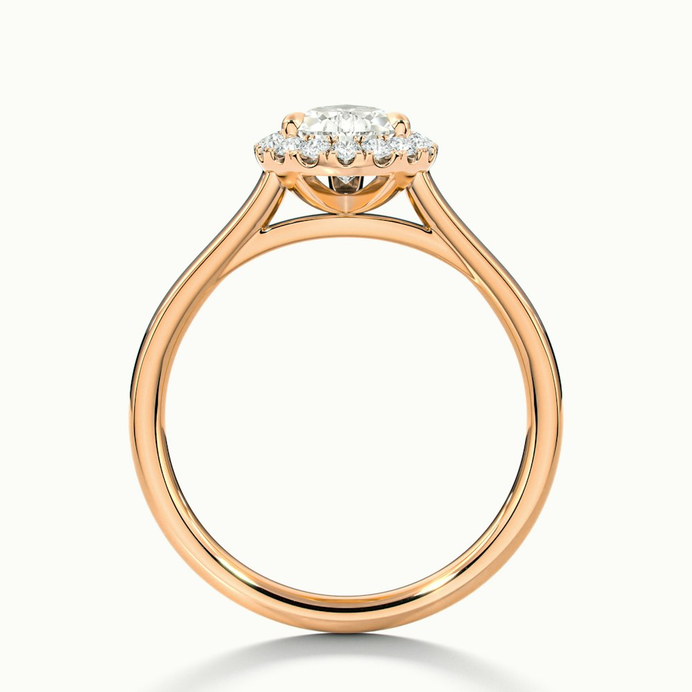 Luci 7 Carat Pear Halo Moissanite Diamond Ring in 18k Rose Gold