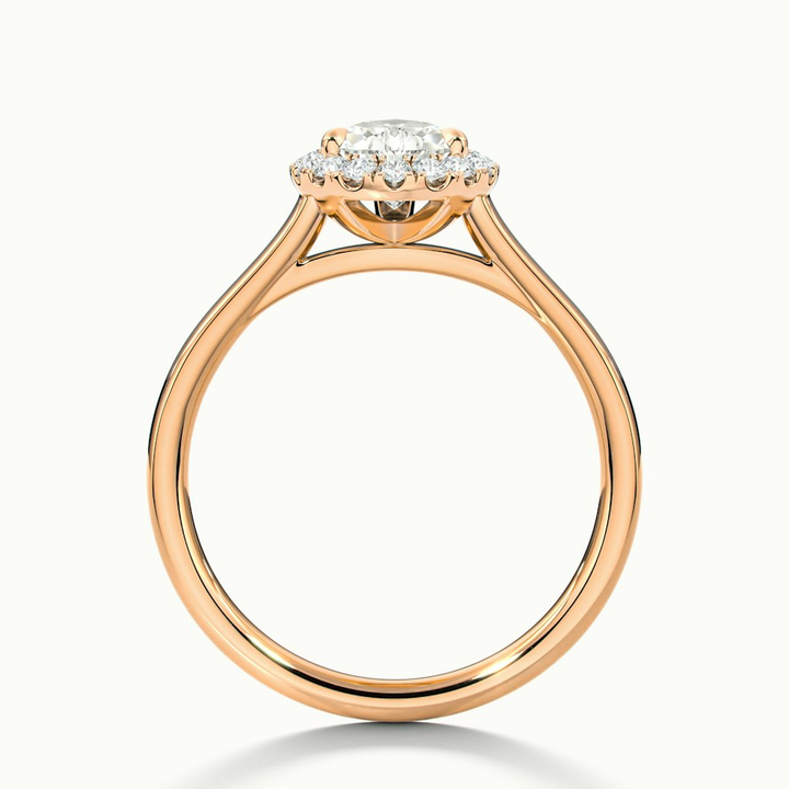 Aura 3.5 Carat Pear Halo Lab Grown Engagement Ring in 10k Rose Gold