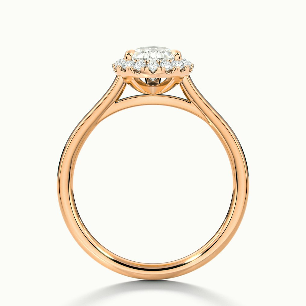 Arya 1 Carat Pear Halo Moissanite Diamond Ring in 18k Rose Gold
