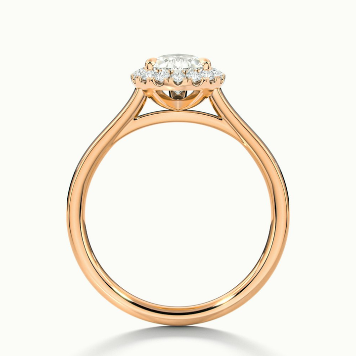 Aura 1.5 Carat Pear Halo Lab Grown Engagement Ring in 10k Rose Gold