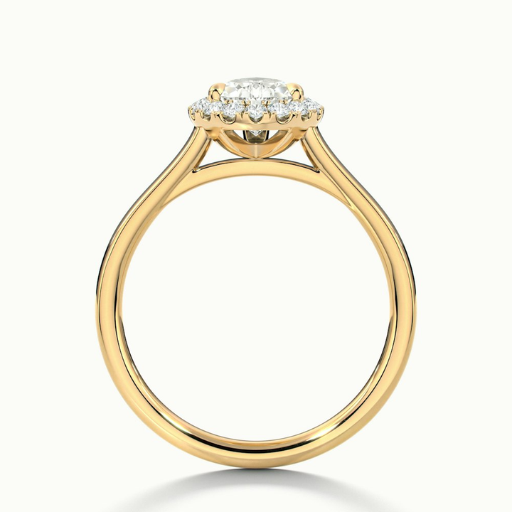 Luci 6 Carat Pear Halo Moissanite Diamond Ring in 10k Yellow Gold