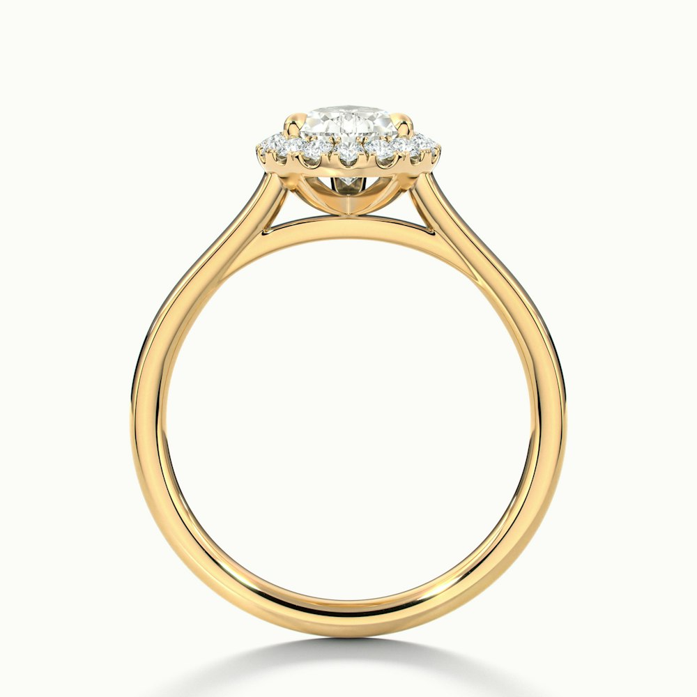 Aura 4 Carat Pear Halo Lab Grown Engagement Ring in 10k Yellow Gold