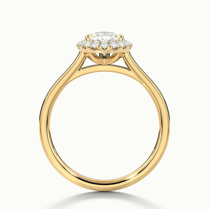 Arya 2 Carat Pear Halo Moissanite Diamond Ring in 10k Yellow Gold