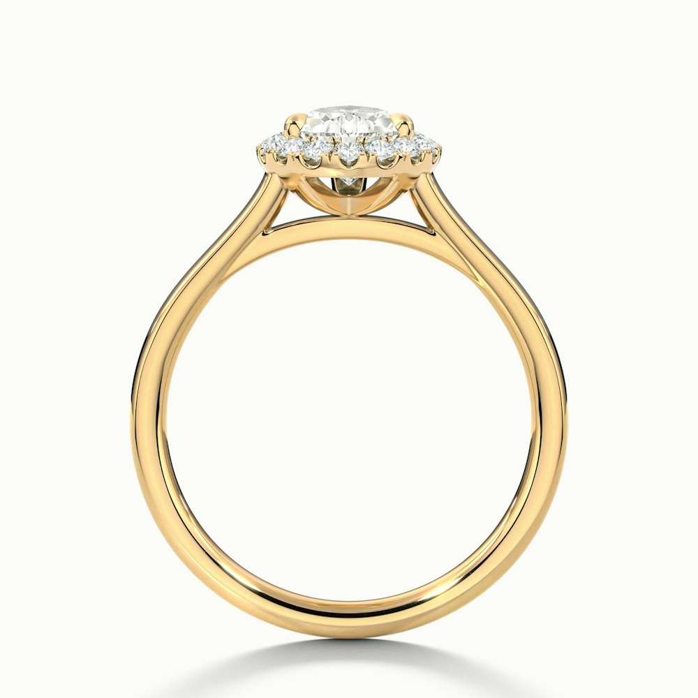 Aura 1.5 Carat Pear Halo Lab Grown Engagement Ring in 18k Yellow Gold