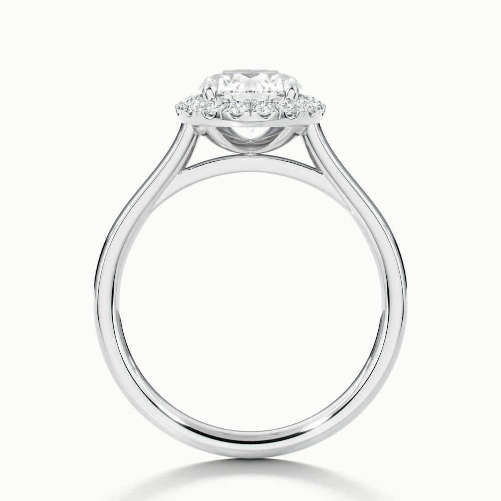 Bela 4 Carat Round Halo Pave Lab Grown Engagement Ring in 14k White Gold