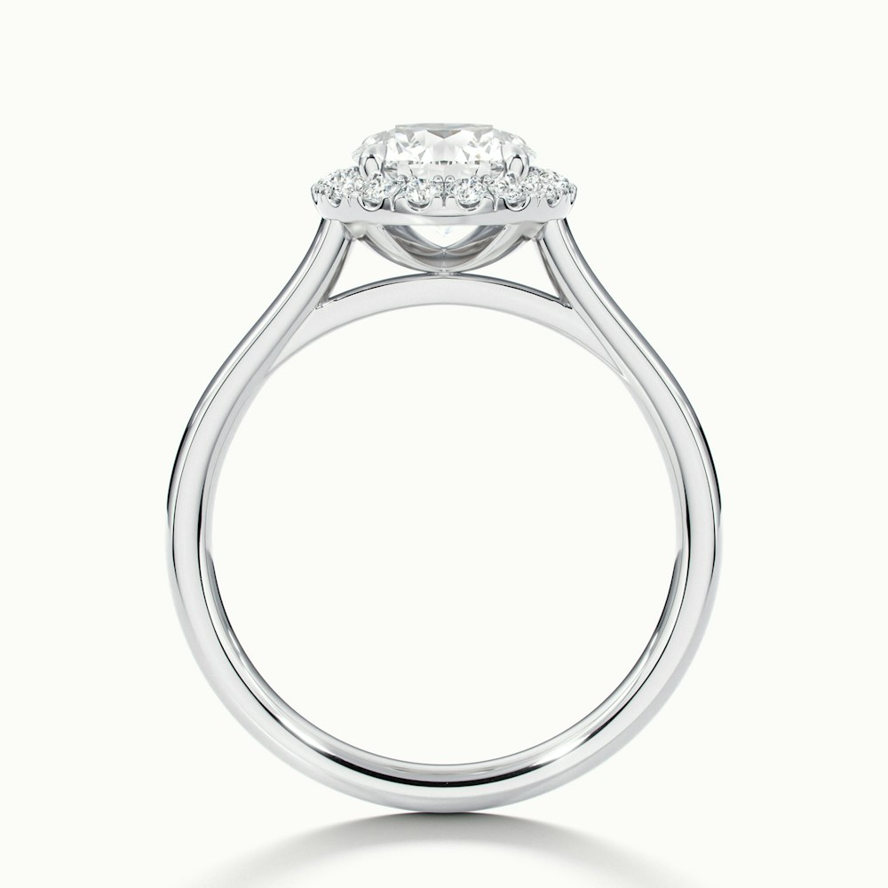 Bela 1 Carat Round Halo Pave Lab Grown Engagement Ring in 10k White Gold