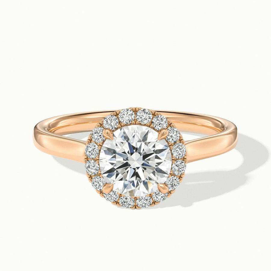 1.5 Carat Round Halo Pave Lab Grown Engagement Ring