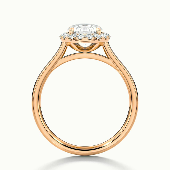 Lacy 9 Carat Round Halo Pave Moissanite Diamond Ring in 10k Rose Gold