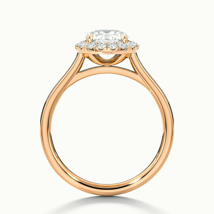 Bela 1.5 Carat Round Halo Pave Lab Grown Engagement Ring in 10k Rose Gold