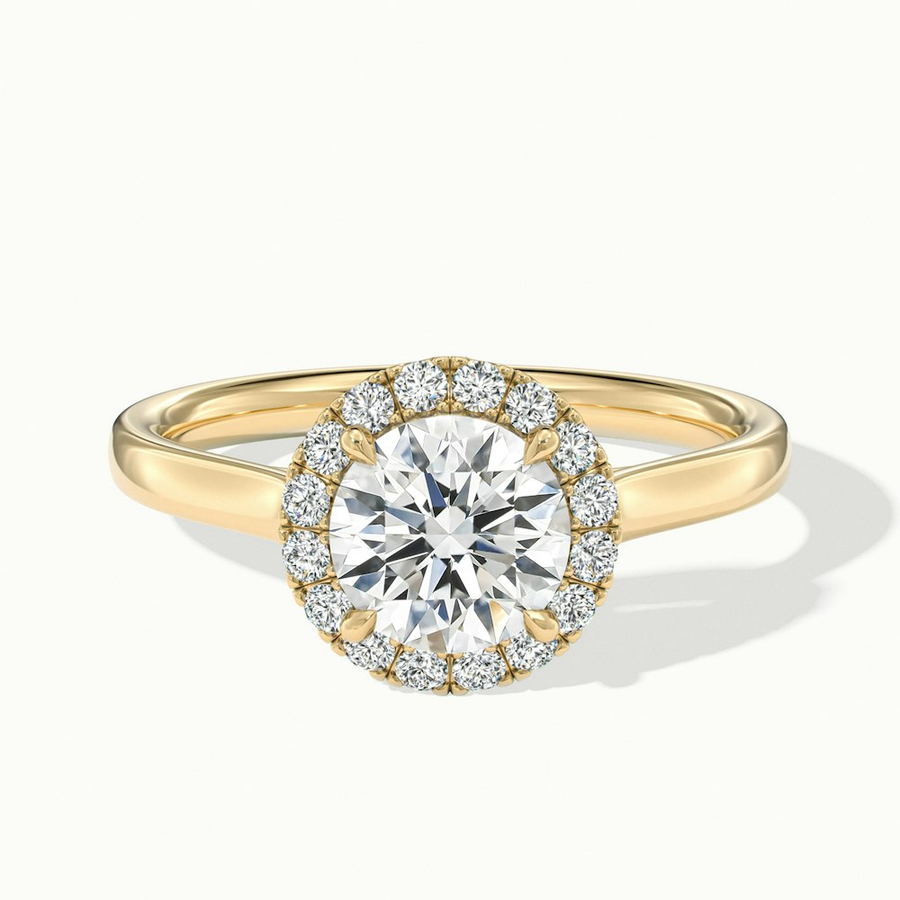 3 Carat Round Halo PaveMoissanite Diamond Ring