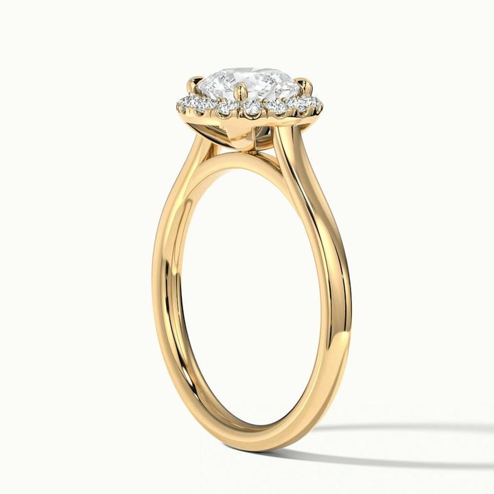 Ember 5.5 Carat Round Halo Pave Moissanite Diamond Ring in 18k Yellow Gold