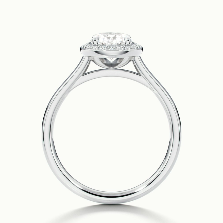 Kyra 2 Carat Oval Cut Halo Moissanite Diamond Ring in 18k White Gold