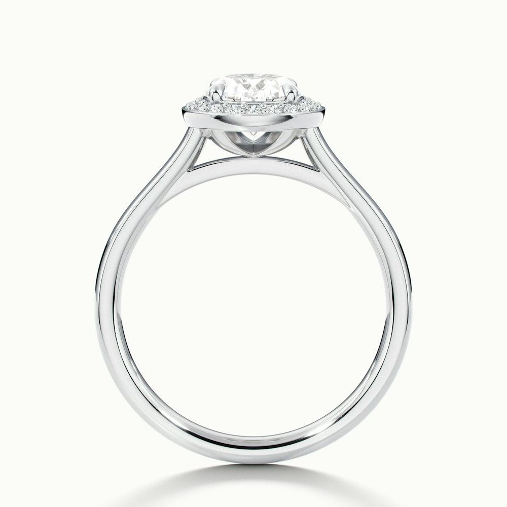 Kyra 3 Carat Oval Cut Halo Moissanite Diamond Ring in 10k White Gold