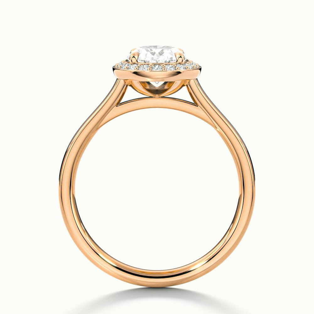 Carol 3.5 Carat Oval Cut Halo Lab Grown Engagement Ring in 18k Rose Gold