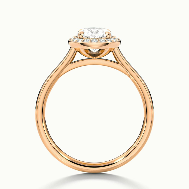 Kyra 2.5 Carat Oval Cut Halo Moissanite Diamond Ring in 10k Rose Gold