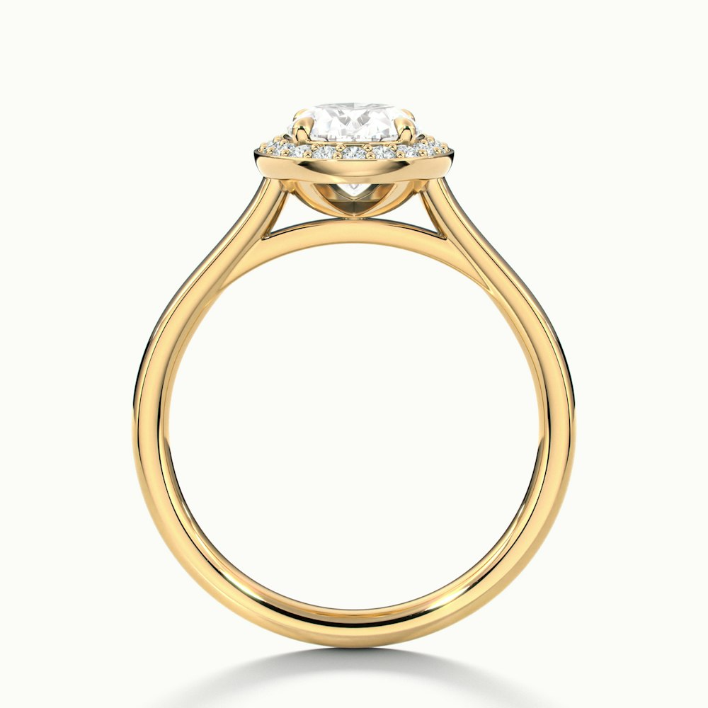 Carol 1 Carat Oval Cut Halo Lab Grown Engagement Ring in 10k Yellow Gold