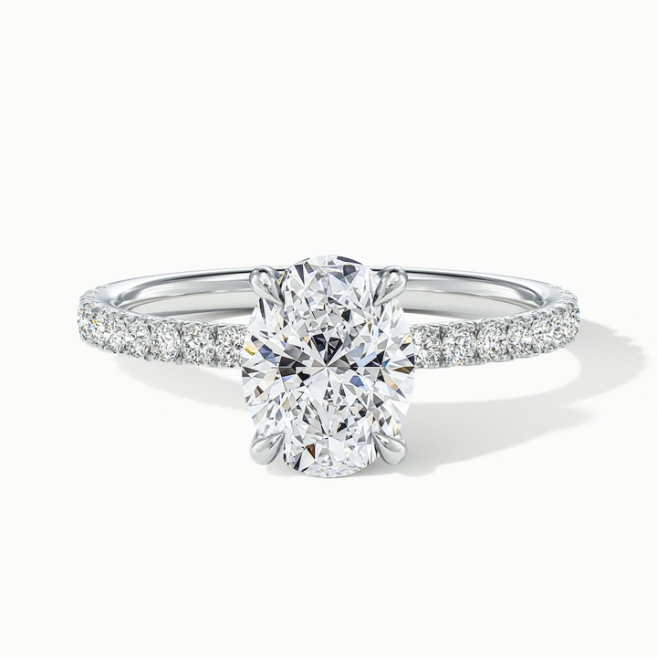 Chase 2 Carat Oval Hidden Halo Lab Grown Engagement Ring in 14k White Gold
