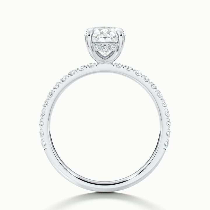 Chase 1 Carat Oval Hidden Halo Lab Grown Engagement Ring in 18k White Gold