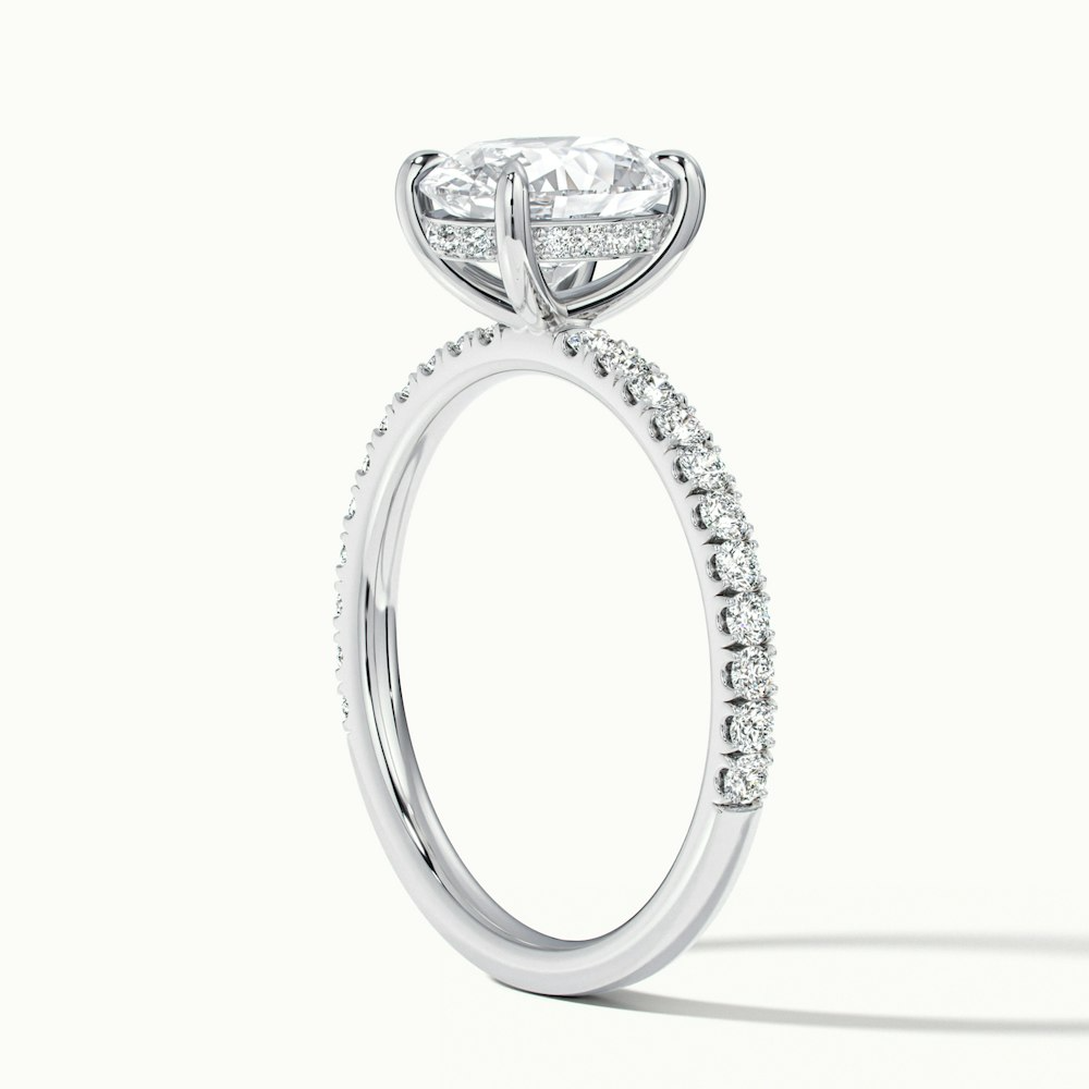 Chase 5 Carat Oval Hidden Halo Lab Grown Engagement Ring in 10k White Gold