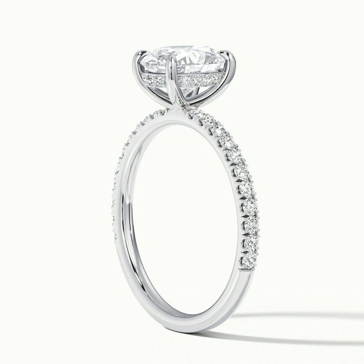 Chase 1 Carat Oval Hidden Halo Lab Grown Engagement Ring in 18k White Gold