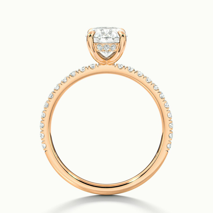 Eliza 1.5 Carat Oval Hidden Halo Moissanite Diamond Ring in 10k Rose Gold
