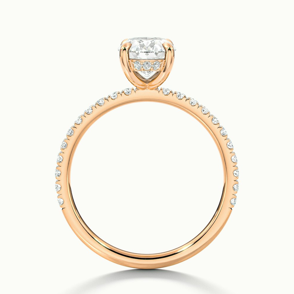 Chase 2.5 Carat Oval Hidden Halo Lab Grown Engagement Ring in 10k Rose Gold