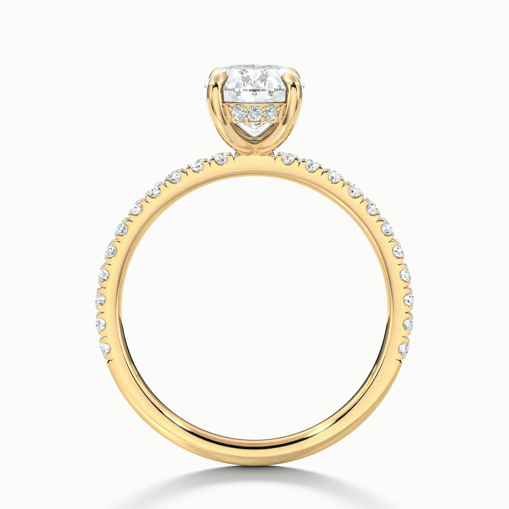 Chase 2.5 Carat Oval Hidden Halo Lab Grown Engagement Ring in 10k Yellow Gold