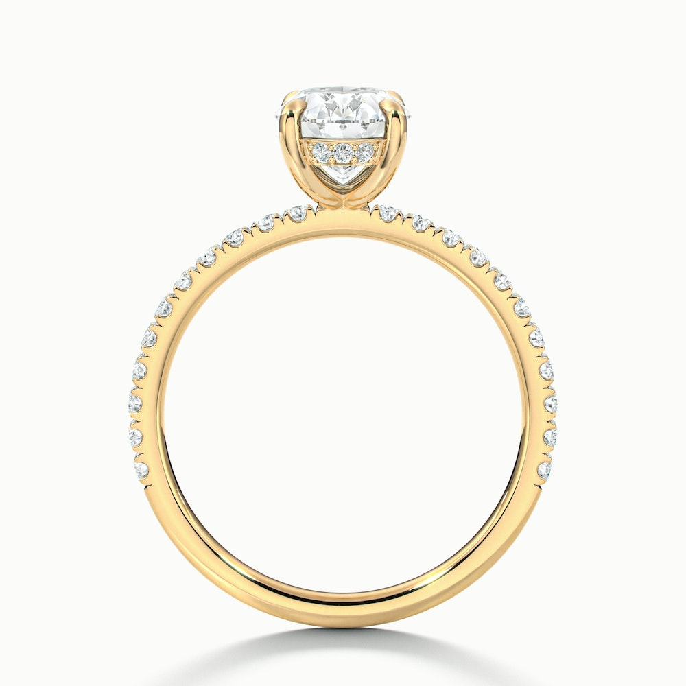 Chase 1.5 Carat Oval Hidden Halo Lab Grown Engagement Ring in 18k Yellow Gold