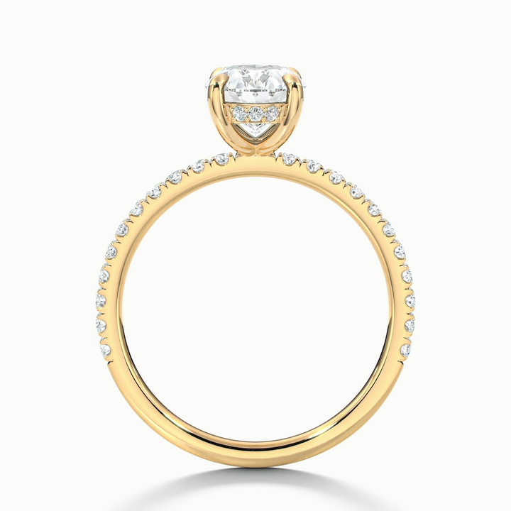 Eliza 2 Carat Oval Hidden Halo Moissanite Diamond Ring in 10k Yellow Gold