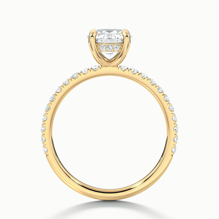 Nora 1.5 Carat Round Hidden Halo Scallop Moissanite Diamond Ring in 10k Yellow Gold