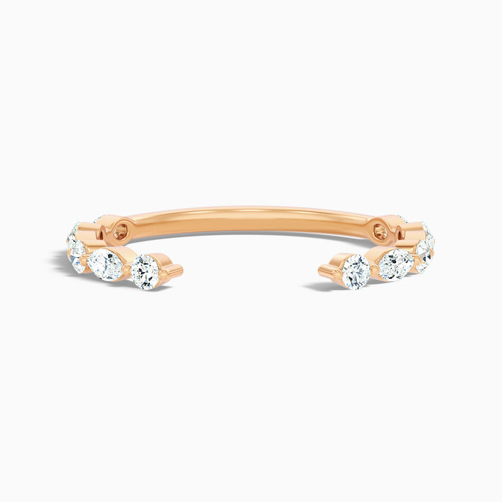 Kailey Open Marquise and Round Cut Lab Grown Diamond Wedding Band