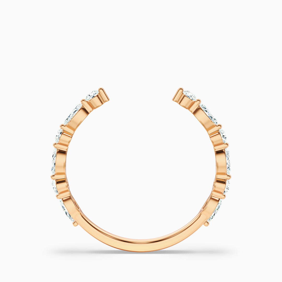 Kailey Open Marquise and Round Cut Lab Grown Diamond Wedding Band