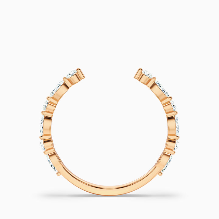 Kailey Open Marquise and Round Cut Lab Grown Diamond Wedding Band