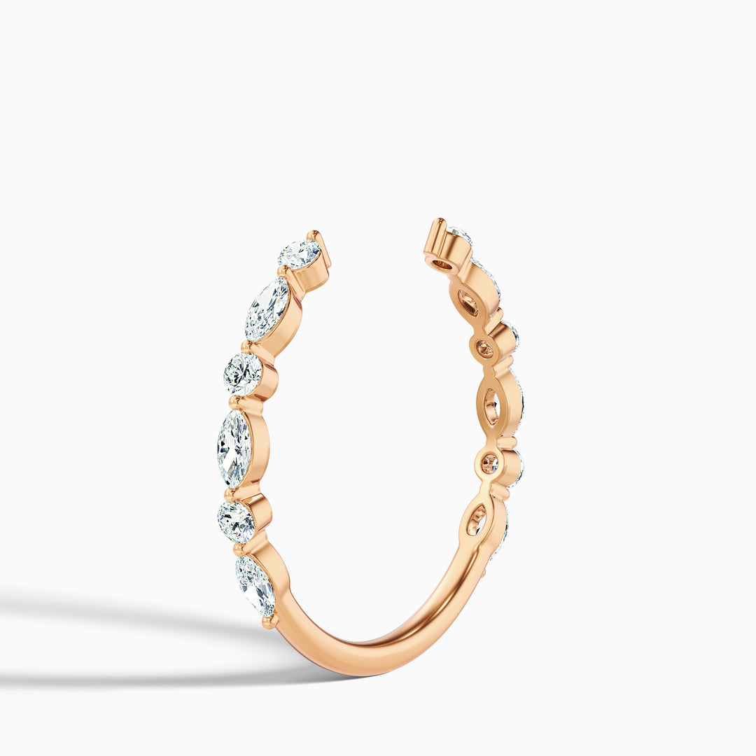 Kailey Open Marquise and Round Cut Lab Grown Diamond Wedding Band