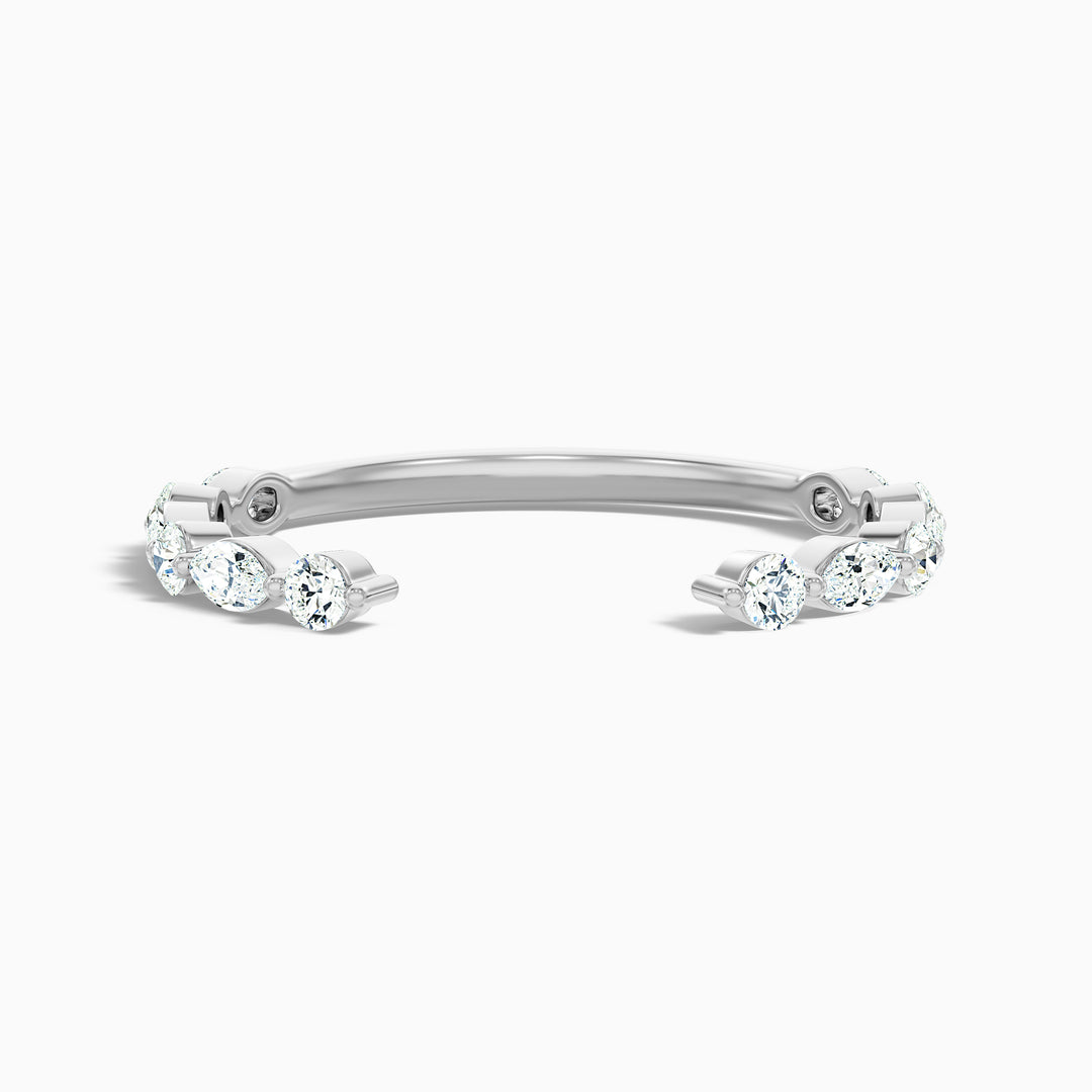 Kailey Open Marquise and Round Cut Lab Grown Diamond Wedding Band