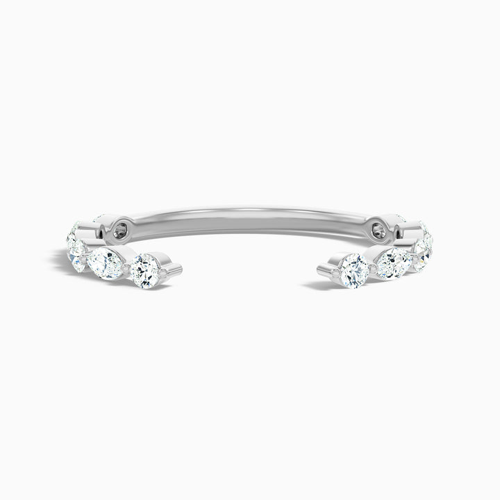 Kailey Open Marquise and Round Cut Lab Grown Diamond Wedding Band