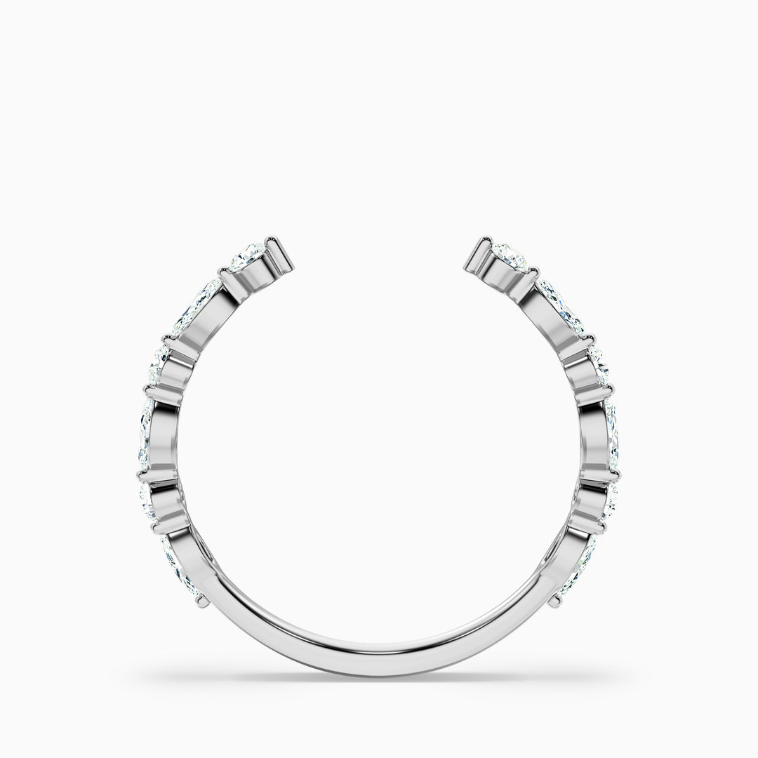 Kailey Open Marquise and Round Cut Lab Grown Diamond Wedding Band