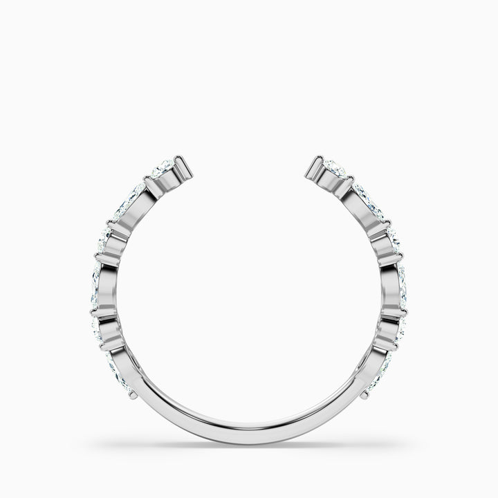 Kailey Open Marquise and Round Cut Lab Grown Diamond Wedding Band