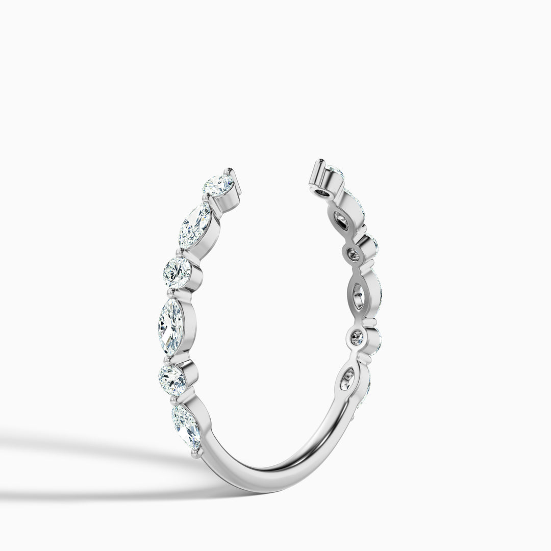 Kailey Open Marquise and Round Cut Lab Grown Diamond Wedding Band
