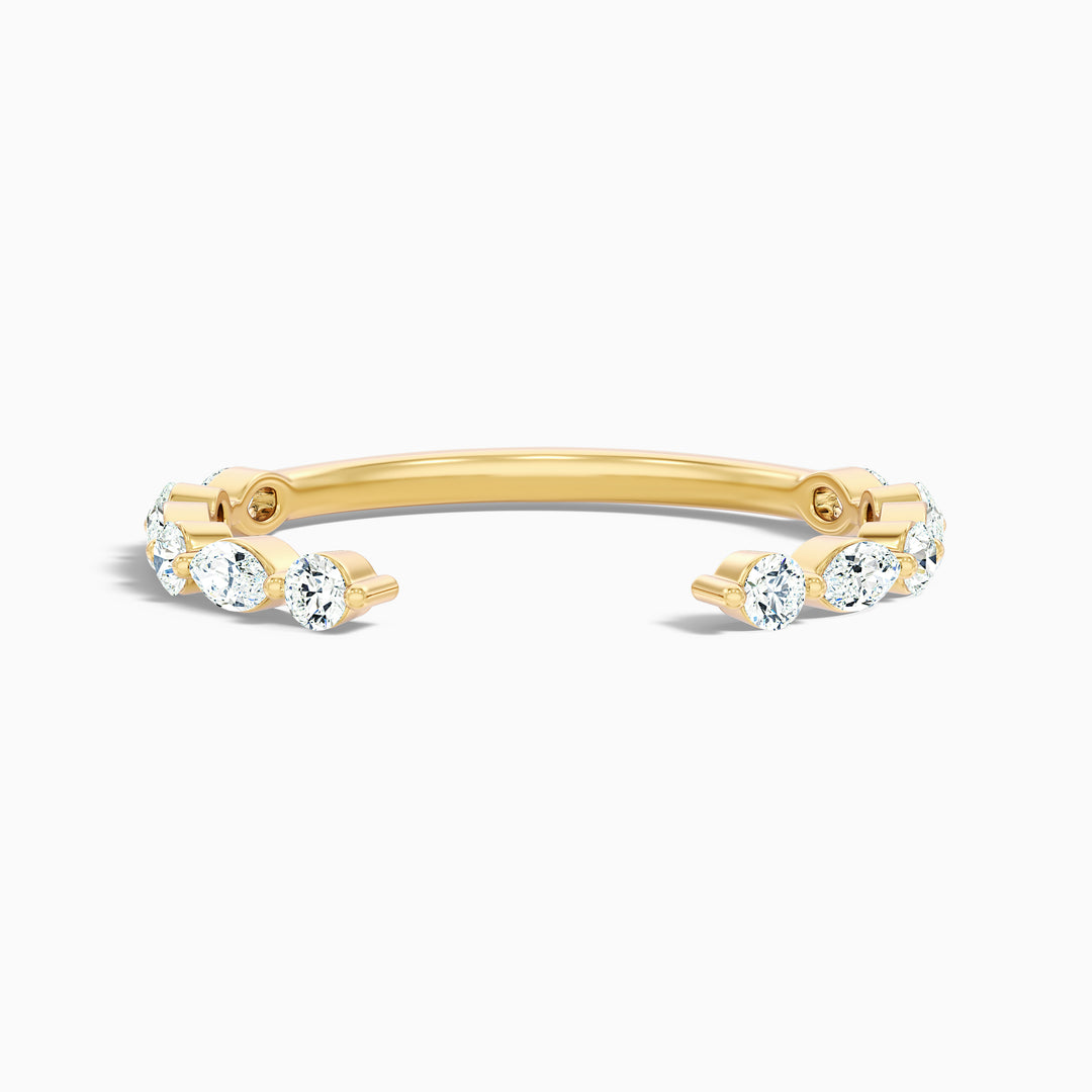 Kailey Open Marquise and Round Cut Lab Grown Diamond Wedding Band