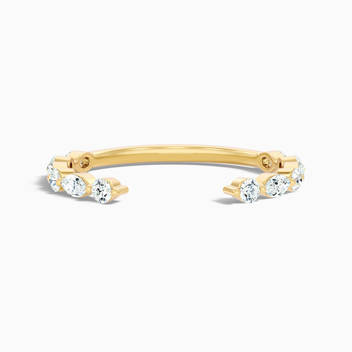 Kailey Open Marquise and Round Cut Lab Grown Diamond Wedding Band
