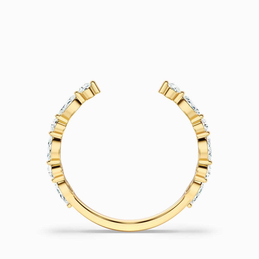 Kailey Open Marquise and Round Cut Lab Grown Diamond Wedding Band