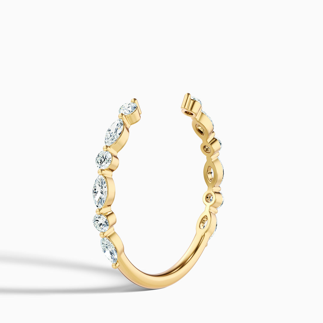 Kailey Open Marquise and Round Cut Lab Grown Diamond Wedding Band