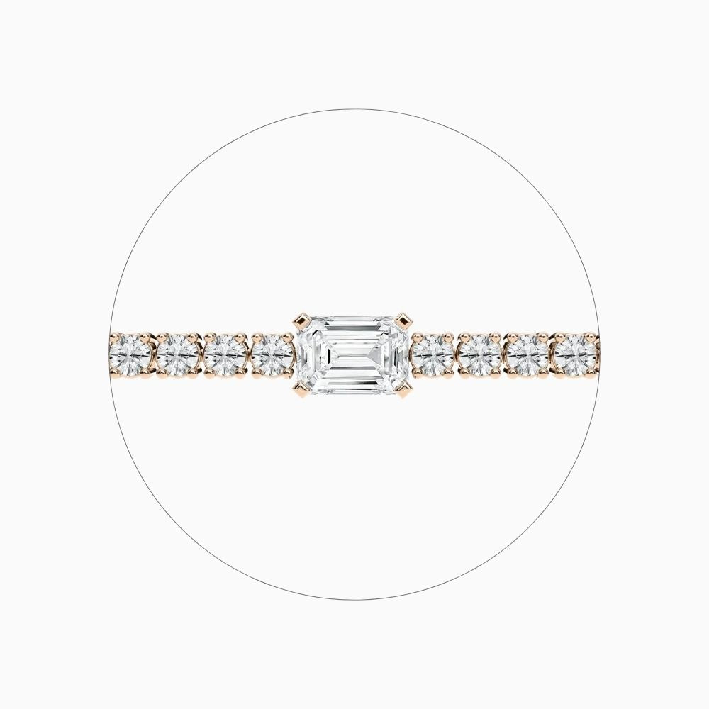 Ellie Round And Emerald Lab Grown Diamond Ingrid Tennis Bracelet