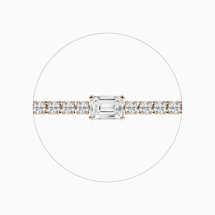 Ellie Round And Emerald Lab Grown Diamond Ingrid Tennis Bracelet