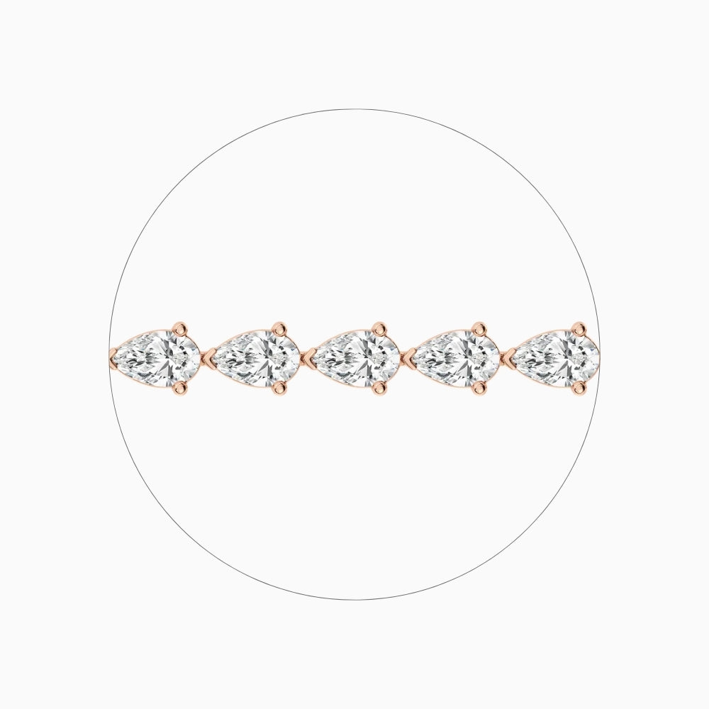 Gianna Pear Cut Lab Grown Diamond Curved Tennis Bracelet