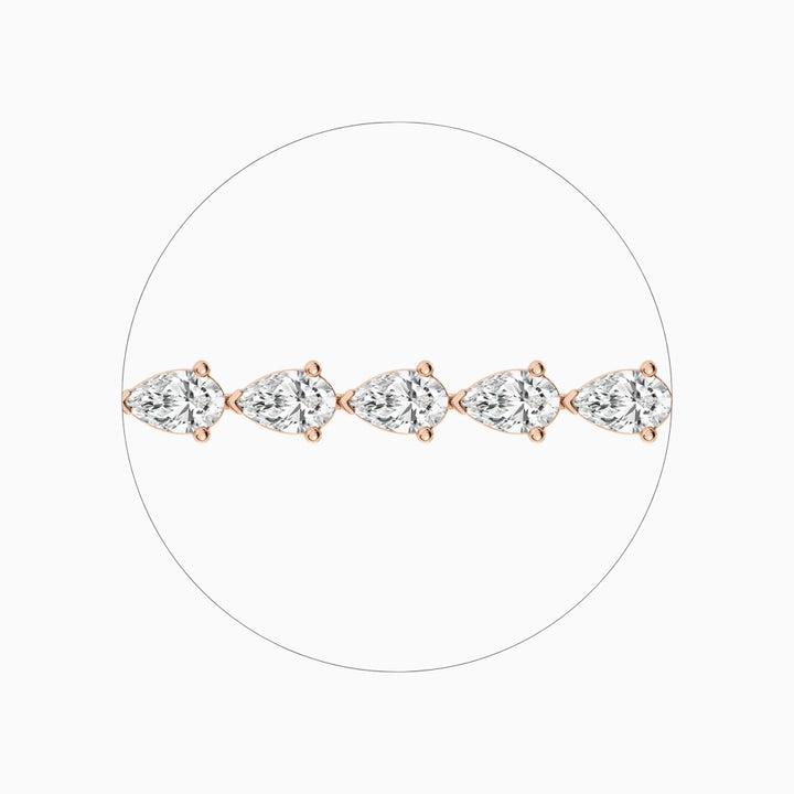 Gianna Pear Cut Lab Grown Diamond Curved Tennis Bracelet